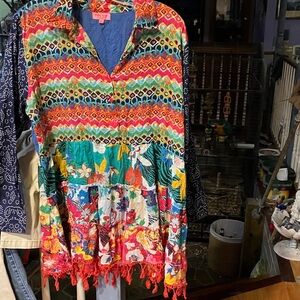 Colorful Patterned Midi Dress nc